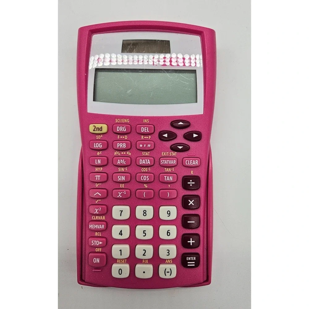Texas Instruments TI-30X IIS Scientific Calculator Pink 2-Line Displa Case WORKS